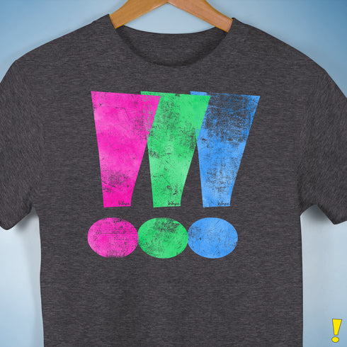 Polysexual Pride Exclamation Points Premium Unisex T-Shirt - Dark Grey Heather